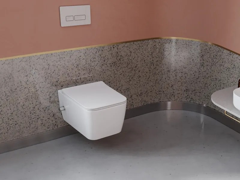 CeraStyle HERA fali WC - MATT FEHÉR - BEÉPÍTETT bidé funkcióval - perem nélküli