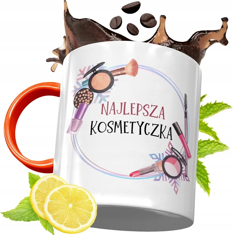 Narancssárga Bögre Kozmetikusnak Ajándék fényképes nyomattal