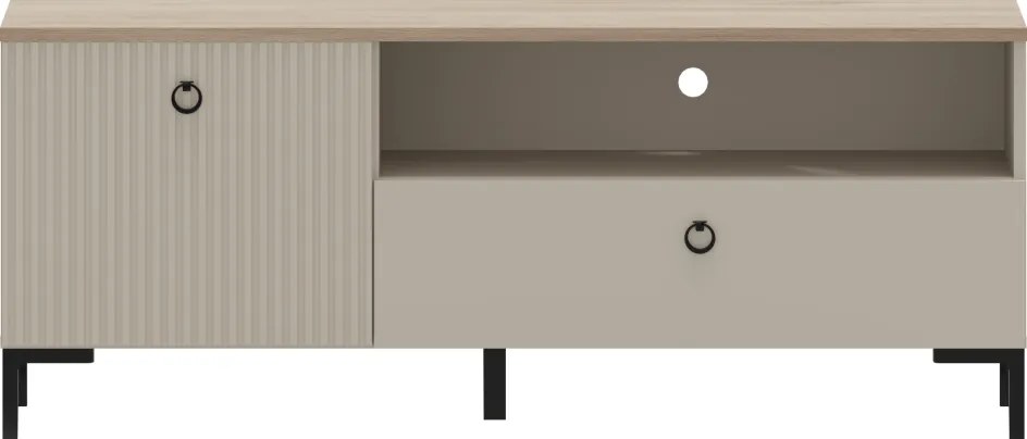 TV-állvány, szürkésbarna Taupe/silverjack tölgy, DOMCA 1K1S