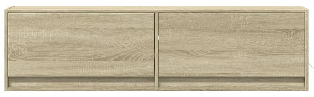 sonoma tölgy színű fali TV-szekrény LED-ekkel 140 x 31 x 38 cm