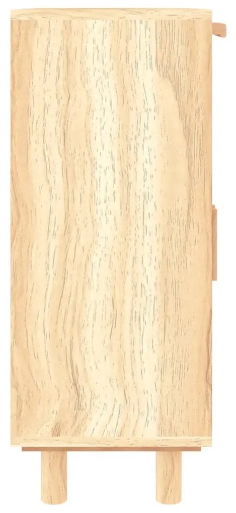 barna tömör fenyő/természetes rattan tálalószekrény 60x30x75cm