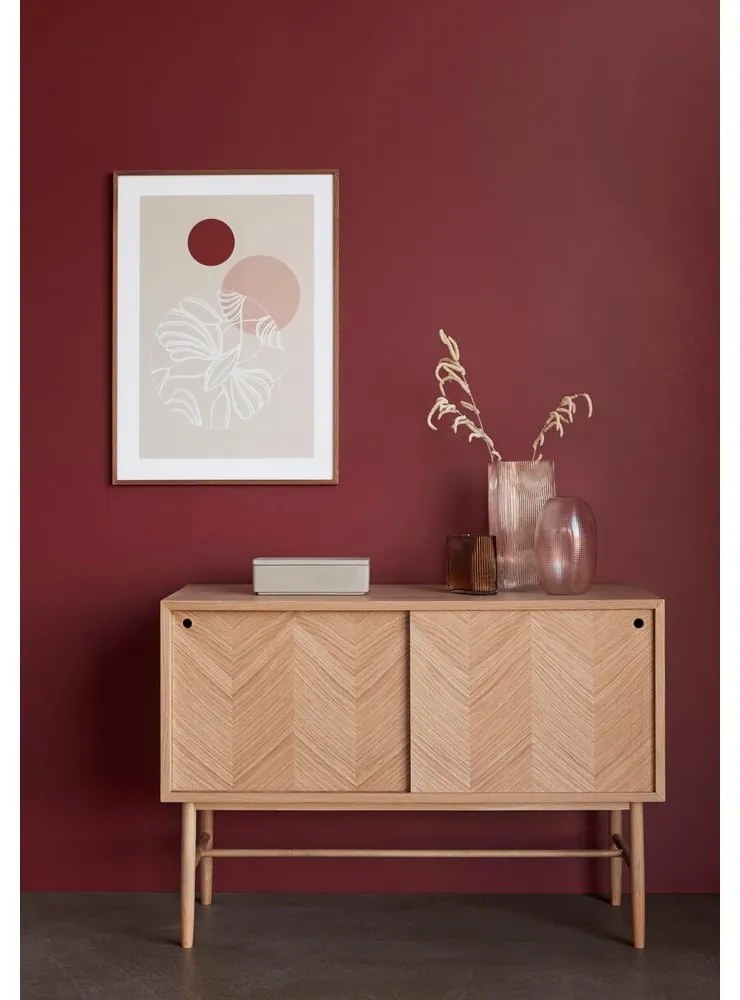 Herringbone tölgyfa komód, magasság 70 cm - Hübsch