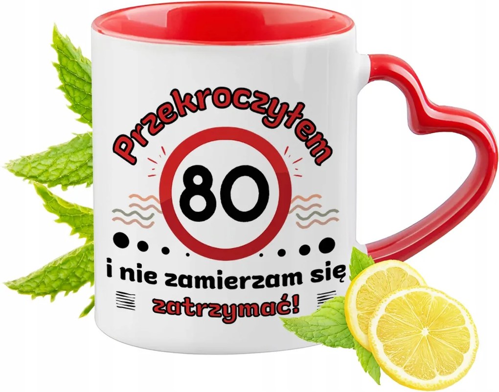 Születésnap 80 80-es 80-as évek Piros Bögre Szív Alakú Füllel Ajándék