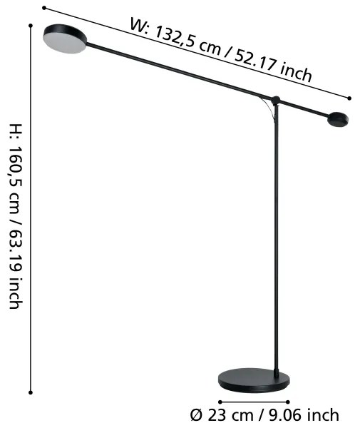Eglo 900354 - LED Dimmelhető állólámpa CLAVELLINA LED/24W/230V