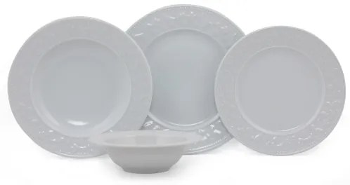 24 részes fehér porcelán étkészlet