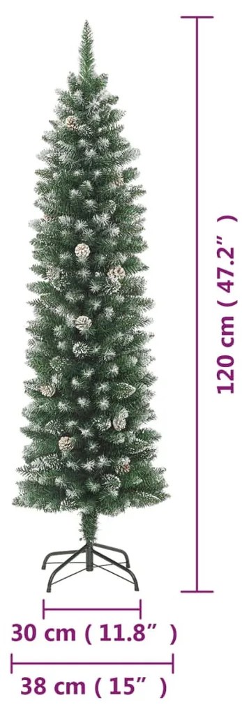 vékony PVC műkarácsonyfa állvánnyal 120 cm