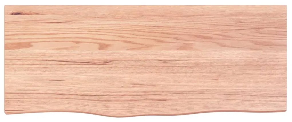 világosbarna kezelt tömör fa fürdőszobai pult 100x40x2 cm