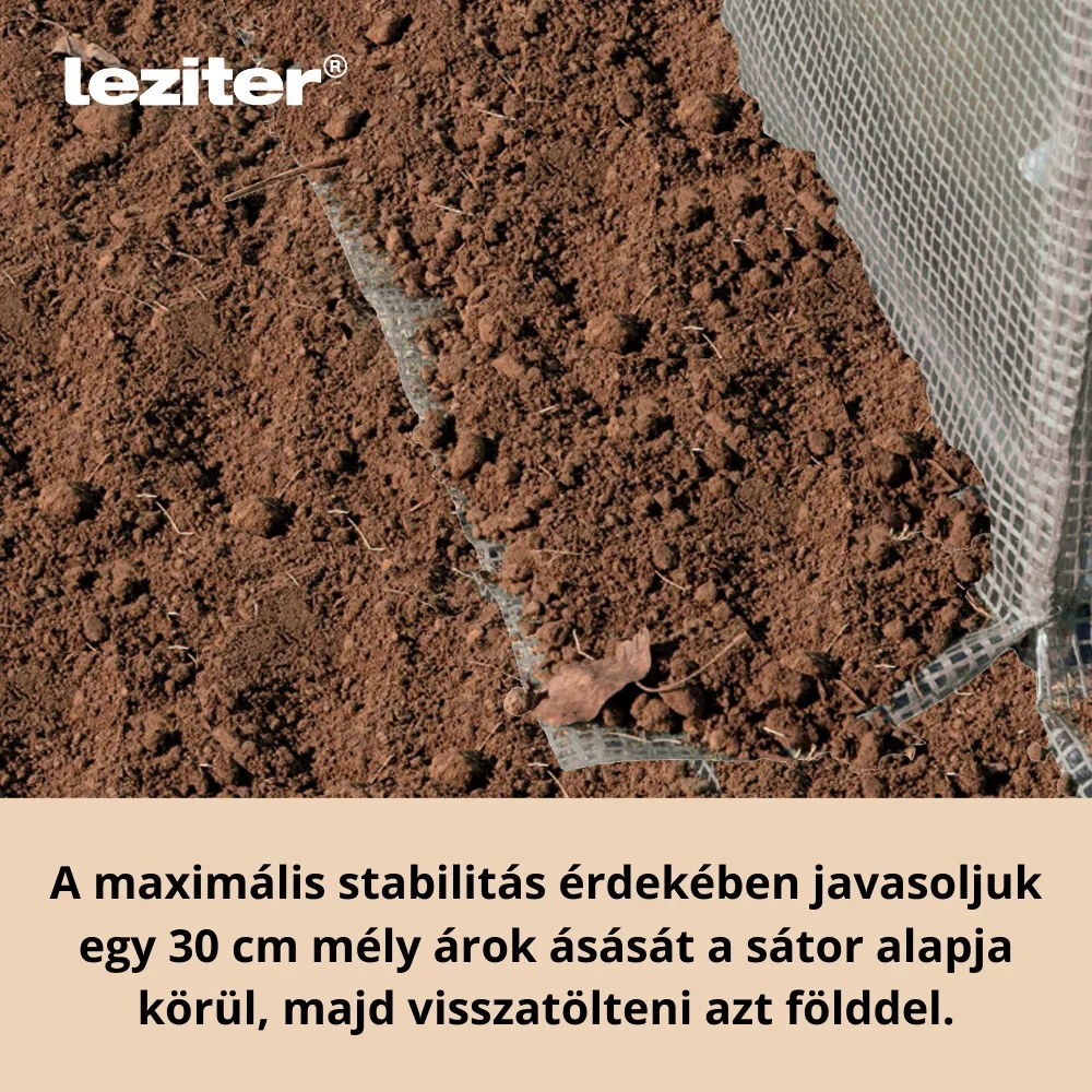 Fóliasátor 200x300x450 cm erősített vázzal+fólia fehér