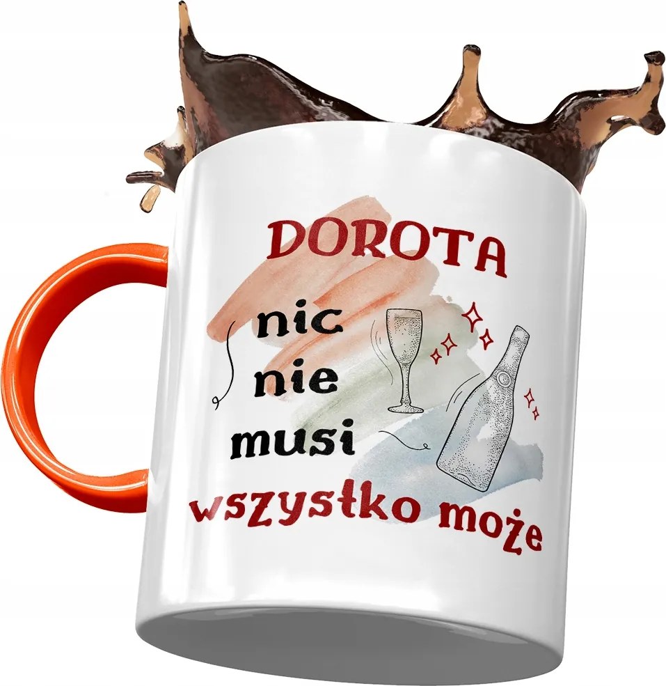 Narancssárga bögre Dorottya Feleség Barátnő Ajándék Nyomtatott Fotóval