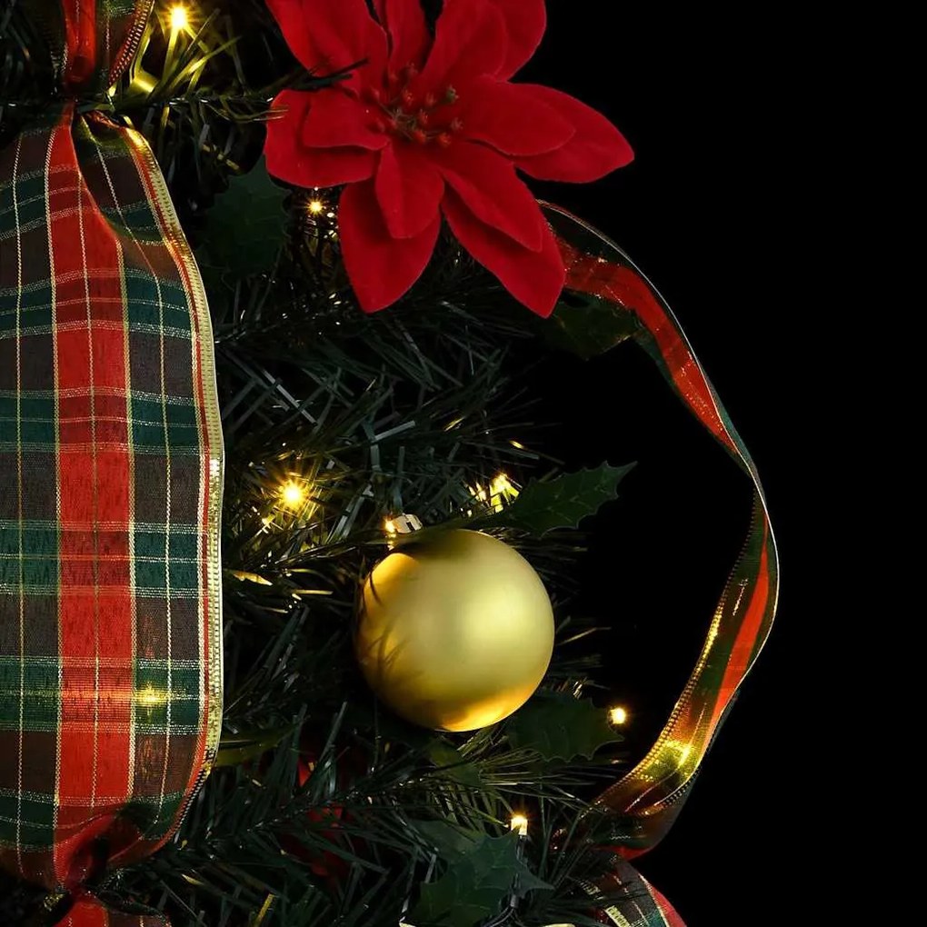 Mű karácsonyfa 150 LED-del állvánnyal Zöld 180 cm PVC