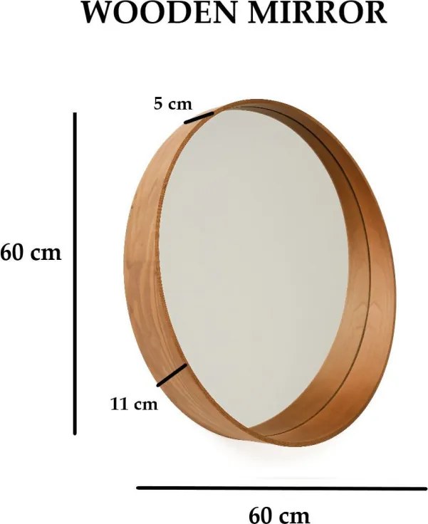 Bias tükör, dió, 60 cm