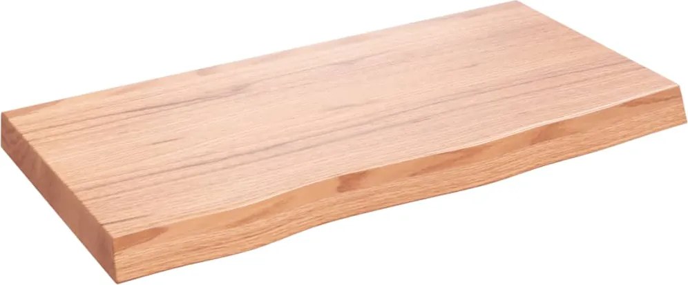 vidaXL világosbarna kezelt tömör fa fürdőszobai pult 80x40x(2-6) cm