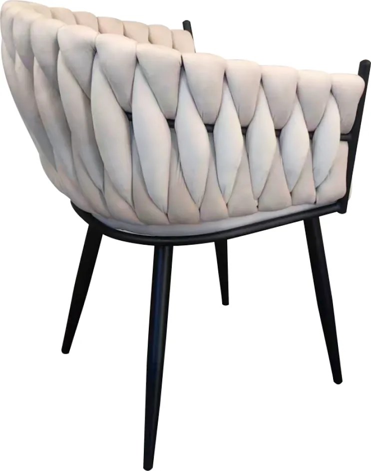 Étkezőszék, világosbézs Velvet szövet/fekete, BLER