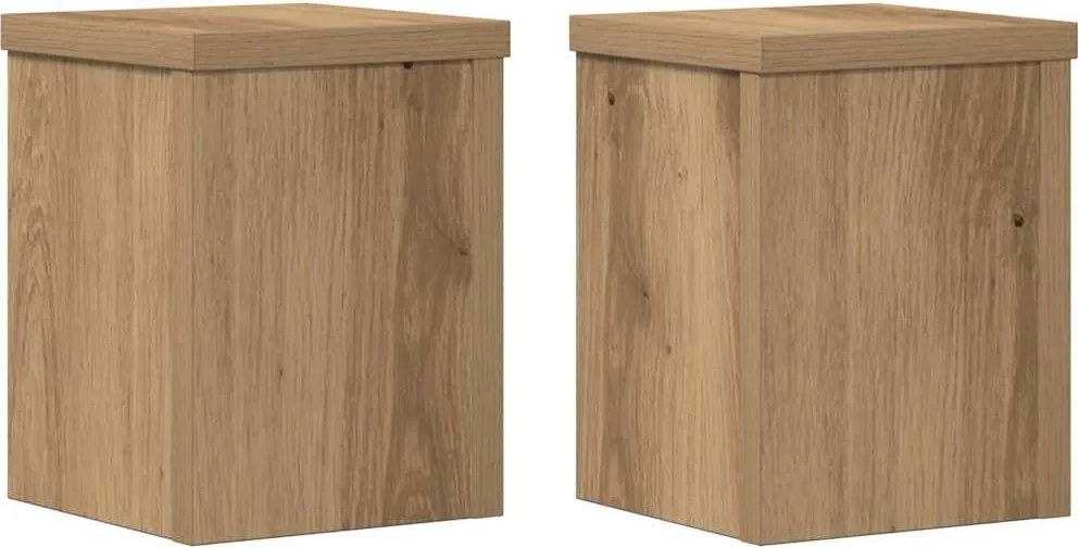 vidaXL 2 db kézműves tölgy szerelt fa növénytartó állvány 15x15x20 cm