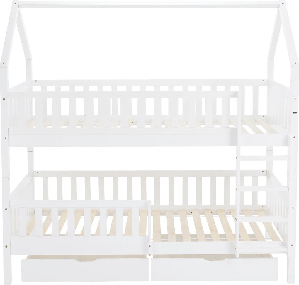 Montessori emeletes ágy, fehér, VENITA TYP 2