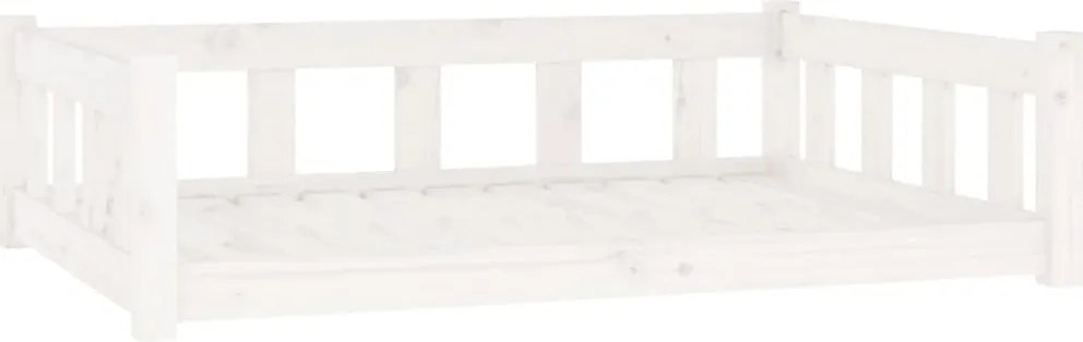 vidaXL fehér tömör fenyőfa kutyaágy 105,5x75,5x28 cm