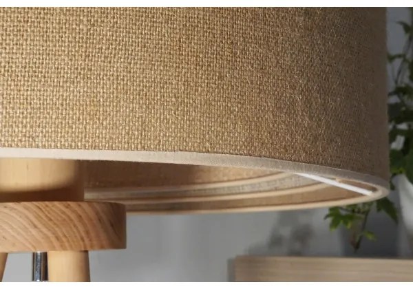 Duolla - Asztali lámpa YUTE TRIO 1xE27/15W/230V átm. 25 cm barna/szürke/bézs