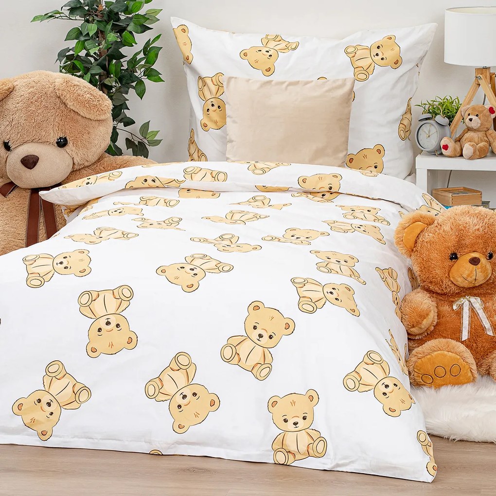 4Home Teddies pamut ágyneműhuzat, 140 x 200 cm, 70 x 90 cm, 140 x 200 cm, 70 x 90 cm