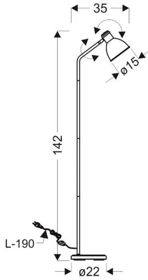 Állólámpa ZUMBA 1xE27/40W/230V fehér/fekete