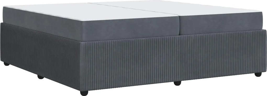 vidaXL Ágykeret matracmal Sötétszürke 200 x 200 cm szövet