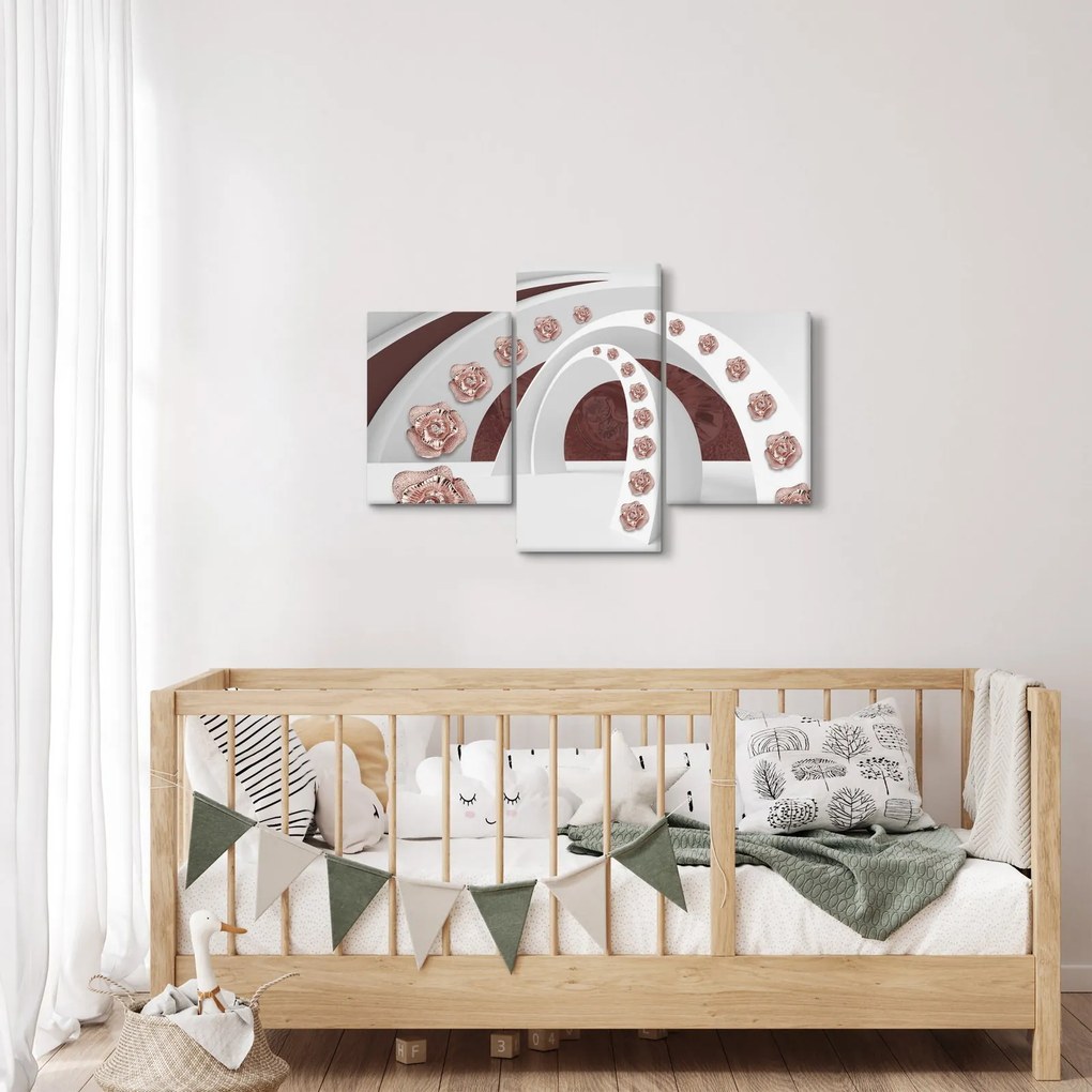 Kép - 3D ívek virágokkal (90x60 cm)