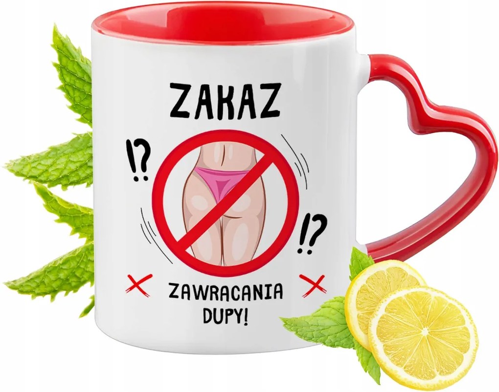 Vicces Piros Bögre Szív Alakú Füllel Ajándék