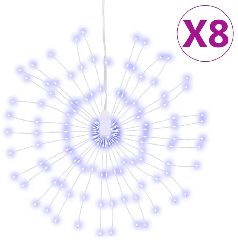 8 db karácsonyi kék csillagfény 140 db LED 17 cm