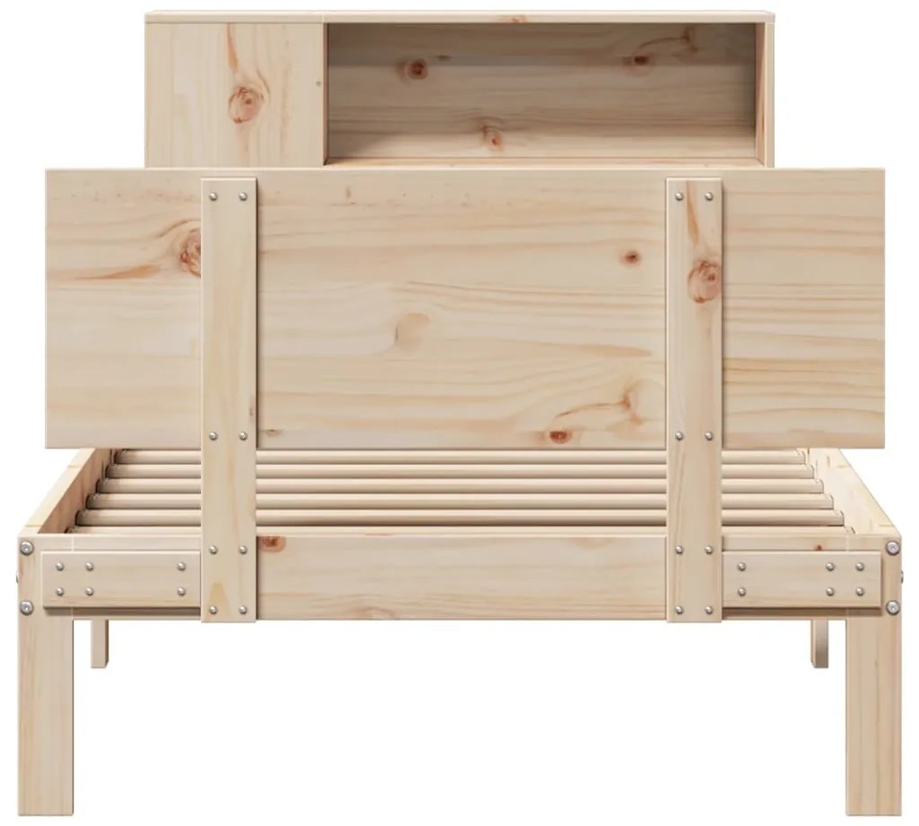 tömör fenyőfa könyvespolcos ágy matrac nélkül 75 x 190 cm