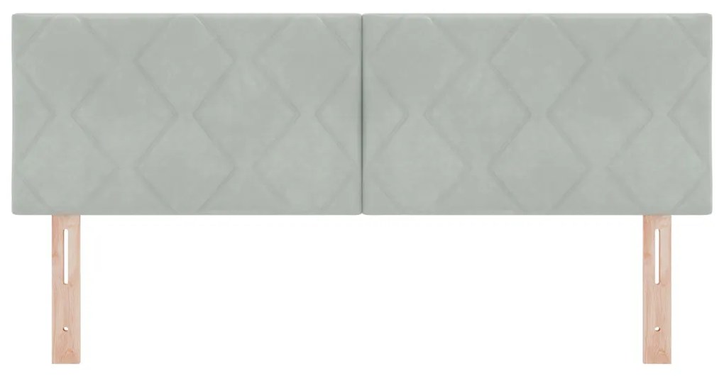 LED Fejtámla Gyémánt Blokk Design Világosszürke 144 cm Velvet