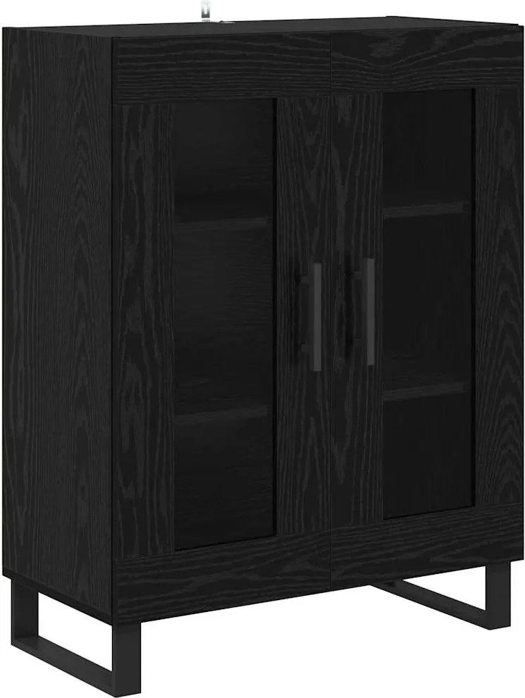 vidaXL Széf Fekete tölgy 69,5 x 34 x 90 cm Faanyag