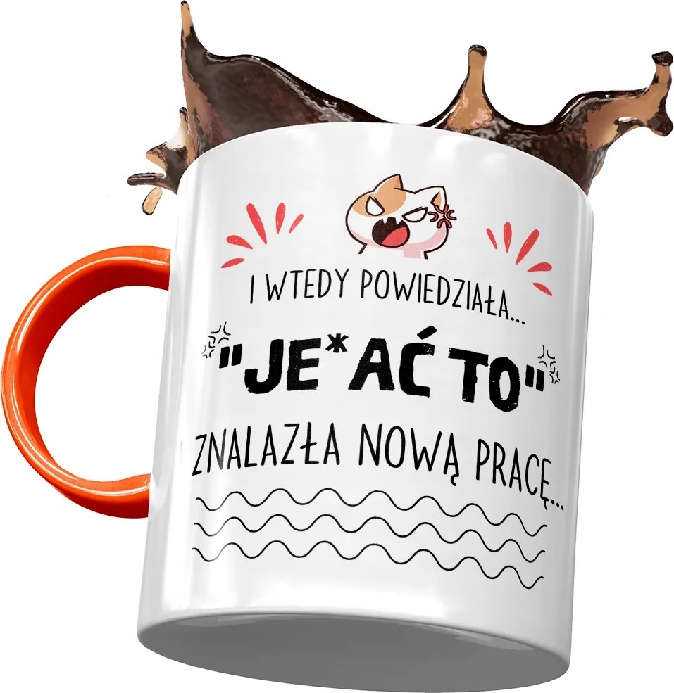 Narancssárga bögre Búcsú a munkából Ajándék Nyomtatott Fotóval