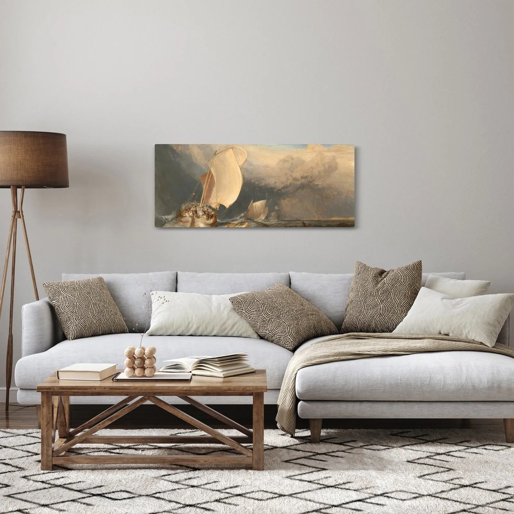 Kép - William Turner, Fishing Boats with Hucksters Bargaining for Fish, reprodukciók (120x50 cm)