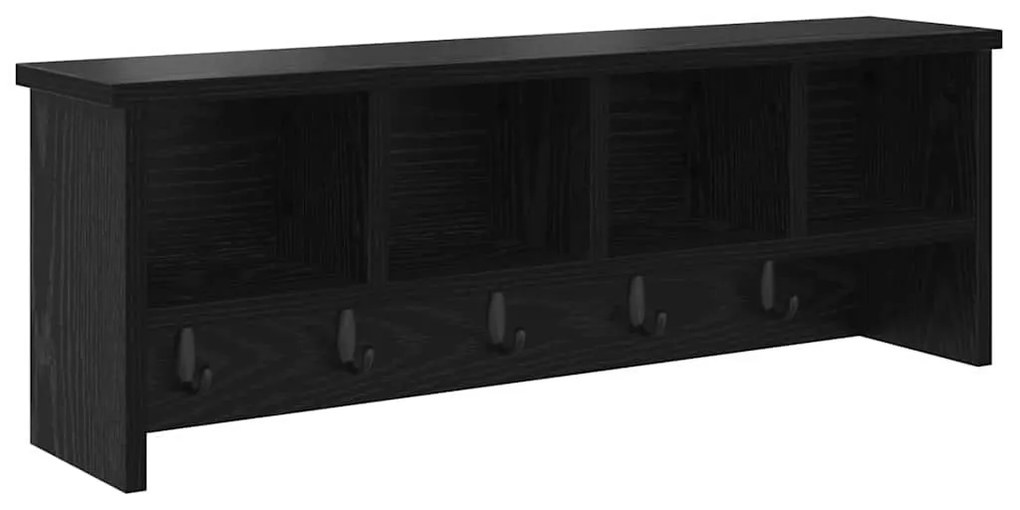 Fali Kabáthorog polcokkal Musta tammi 75 x 16 x 26 cm Faanyag