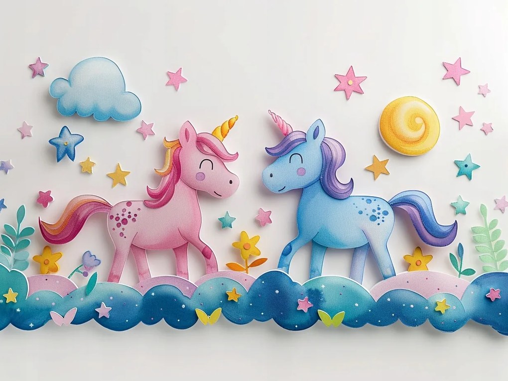 Vászonkép Canvas Mese Unikornis Ló Ég Álom 100x75