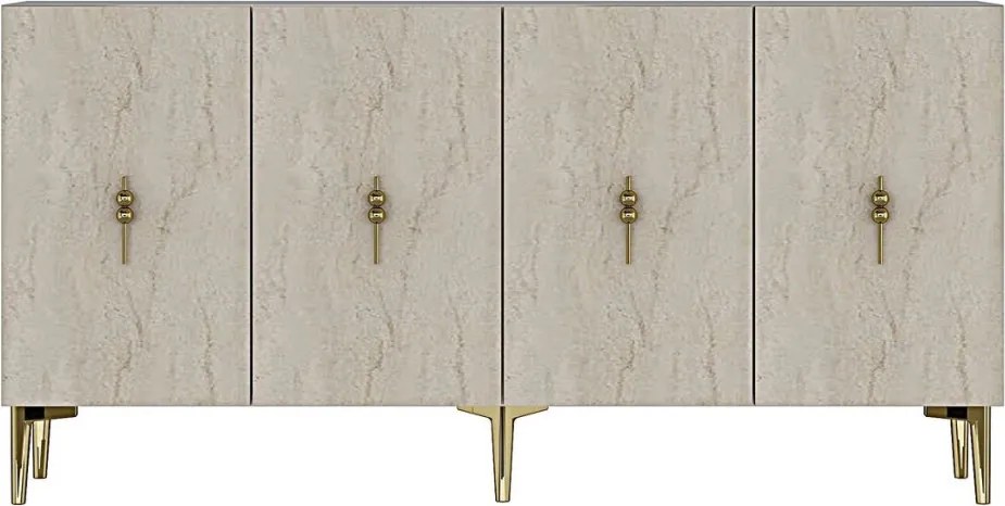 Salkım 150 - White, Travertine, Gold