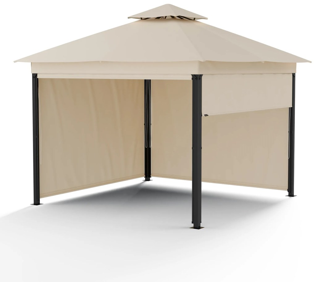 Blumfeldt Grandezza Cortina kerti pavilon 3x3 m, időjárásálló, porfestett, oldalsó redőnyök