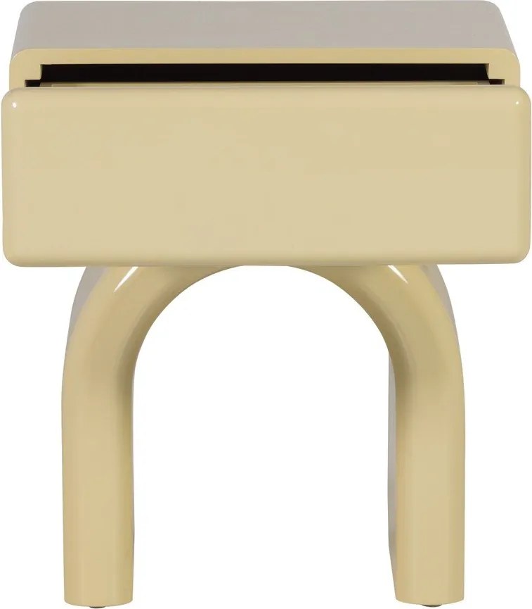 Világossárga fényes éjjeliszekrény Zorel – WOOOD