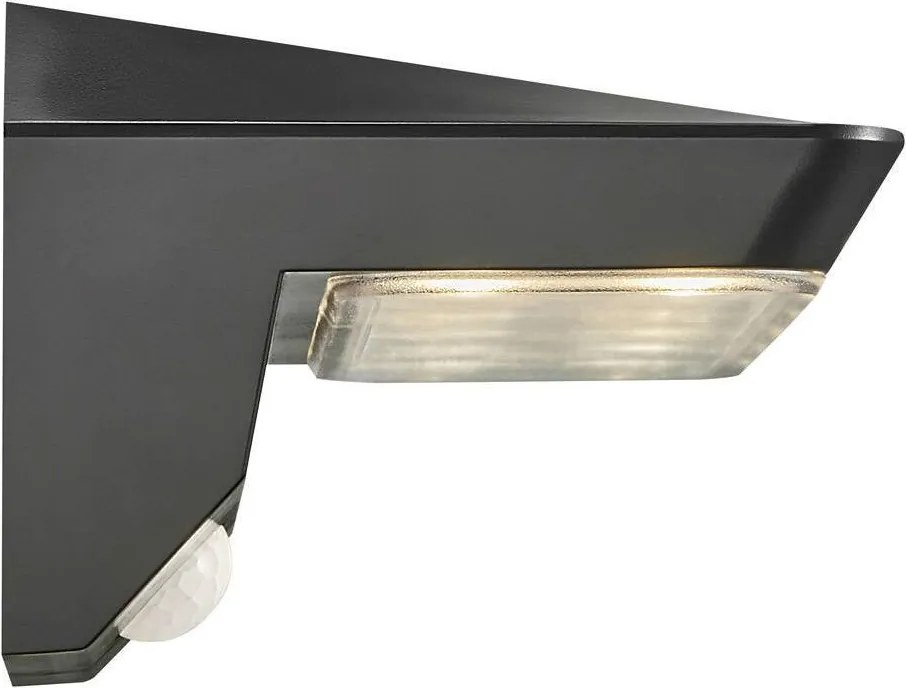 NORDLUX 2118221003 AGENA Fali Lámpa Mozgásérzékelővel Fekete LED IP44