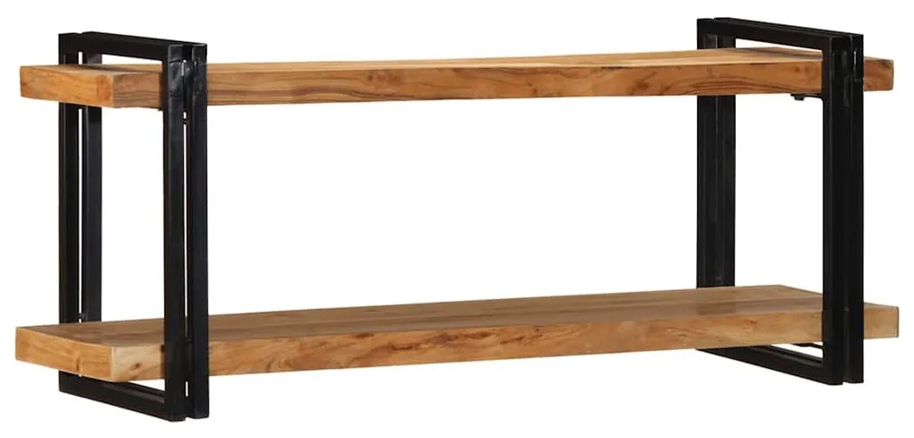 fali polc 110x33x45 cm tömör fa akácfa