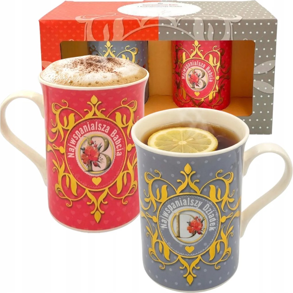 2x 290 Ml-es Bögre Szett Ajándék Nagyszülőknek Nagymama És Nagypapa Napjára