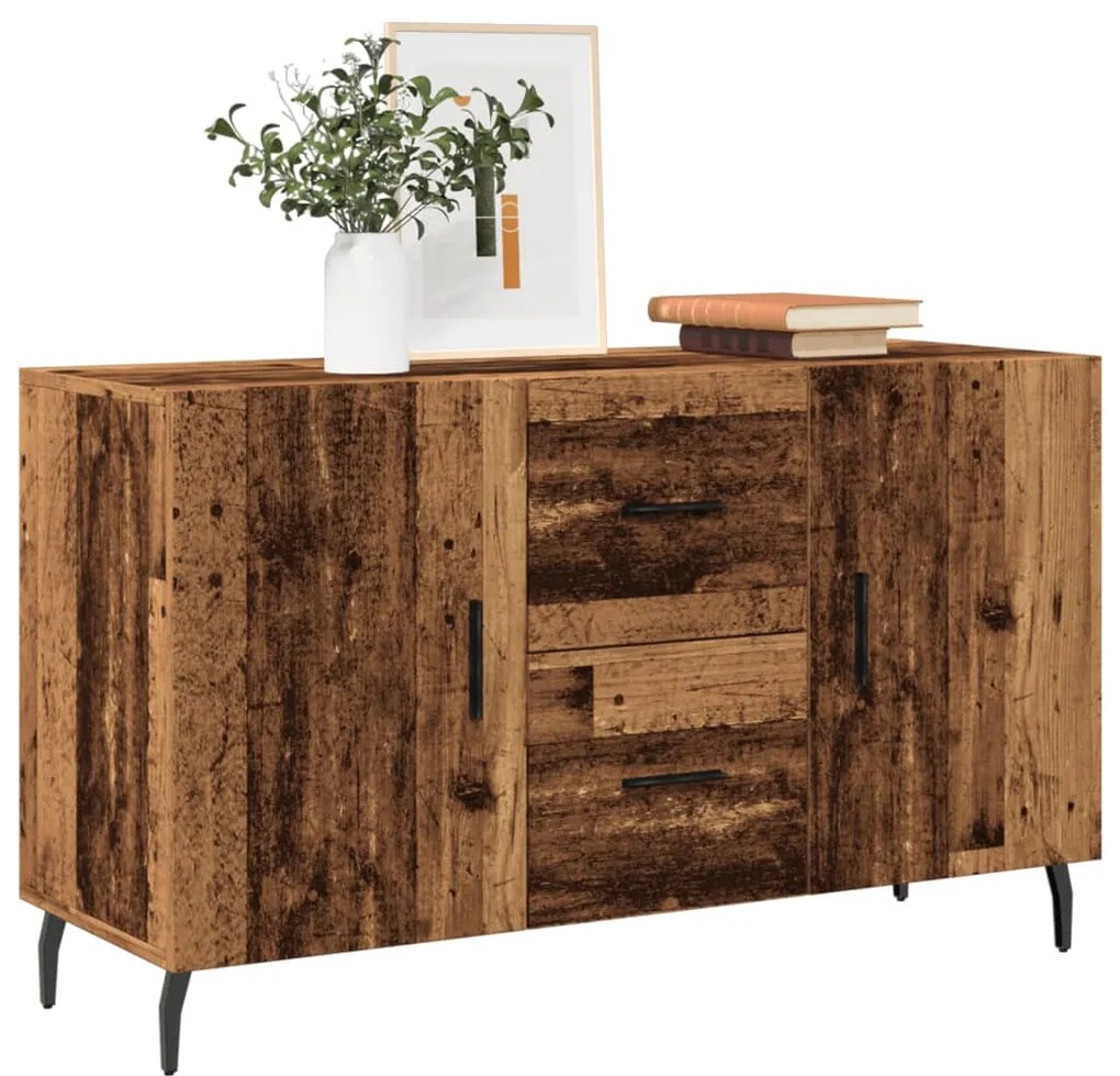 antik fa színű szerelt fa tálalószekrény 100 x 36 x 60 cm
