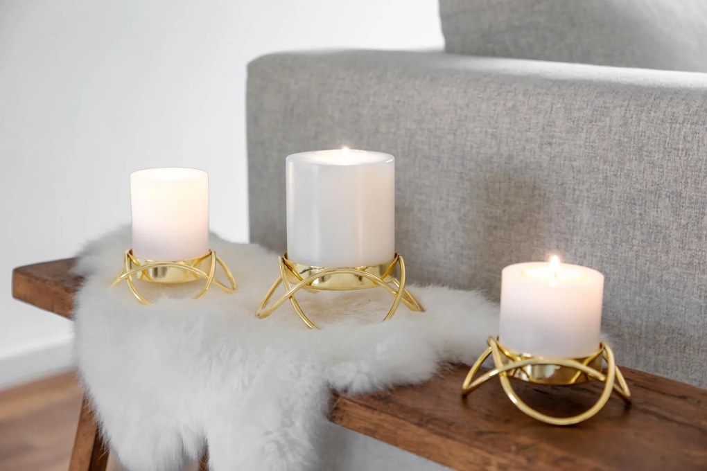 "Bastia" gyertyatartó nagy, arany, 2 db-os szett - EDZARD