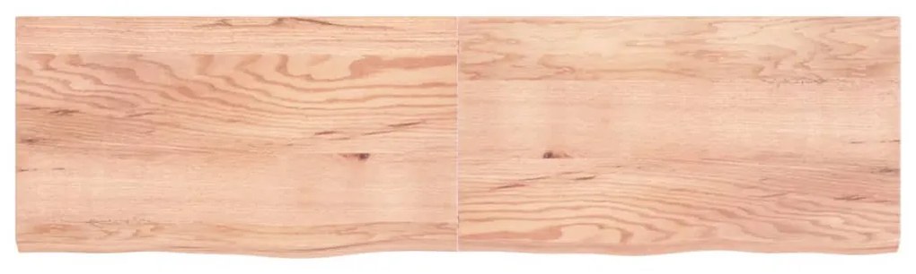 világosbarna kezelt tömör tölgyfa fali polc 220 x 60 x (2-6) cm