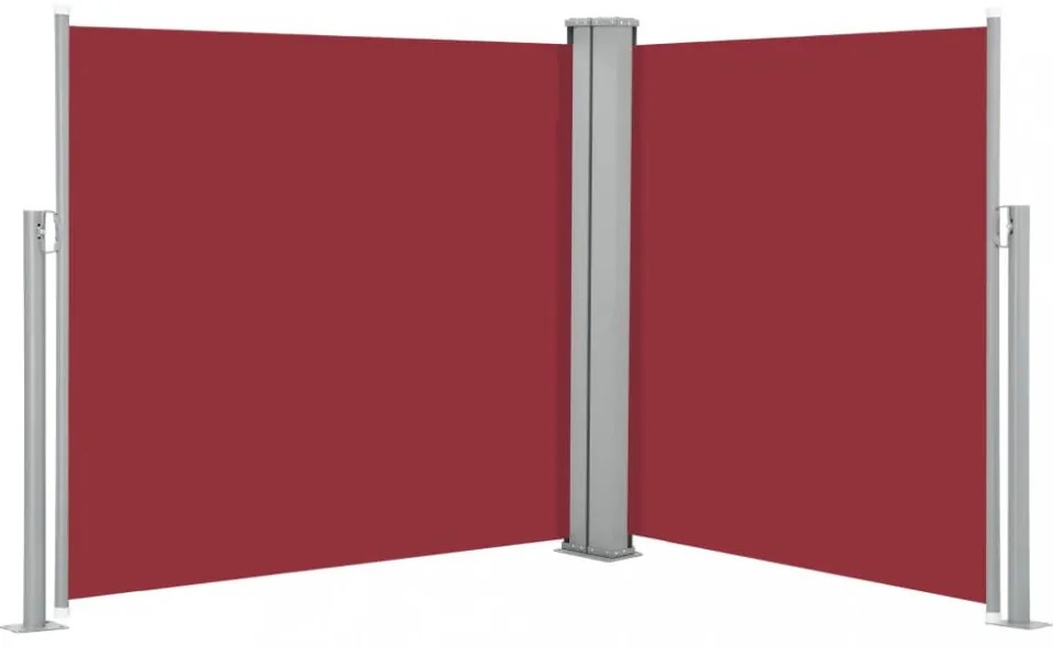 piros behúzható oldalsó napellenző 120 x 600 cm