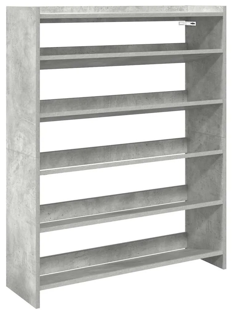 betonszürke szerelt fa cipőtartó 80x25x100 cm