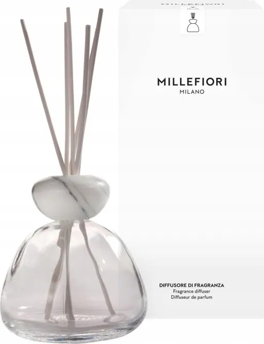 Millefiori Milano Marble Glass Clear White aroma diffúzor 400 ml