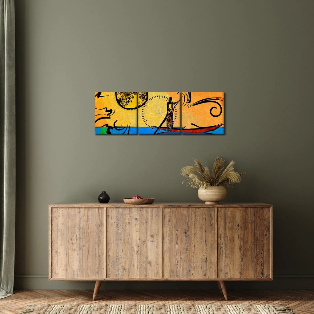 Egy ősi festmény képe (órával) (90x30 cm)