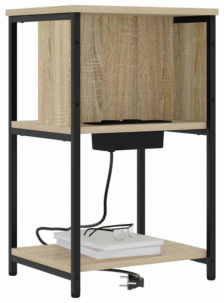 Éjjeliszekrény 2 pcs sonoma tölgy 38 x 31 x 61 cm Faanyag