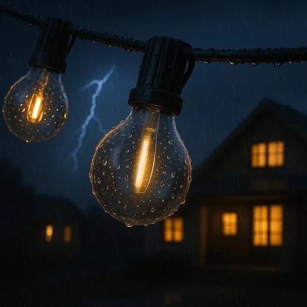 Brilagi - LED kültéri dekorációs fényfüzér GIRLANDA 10xE12 8m fekete IP44 meleg fehér