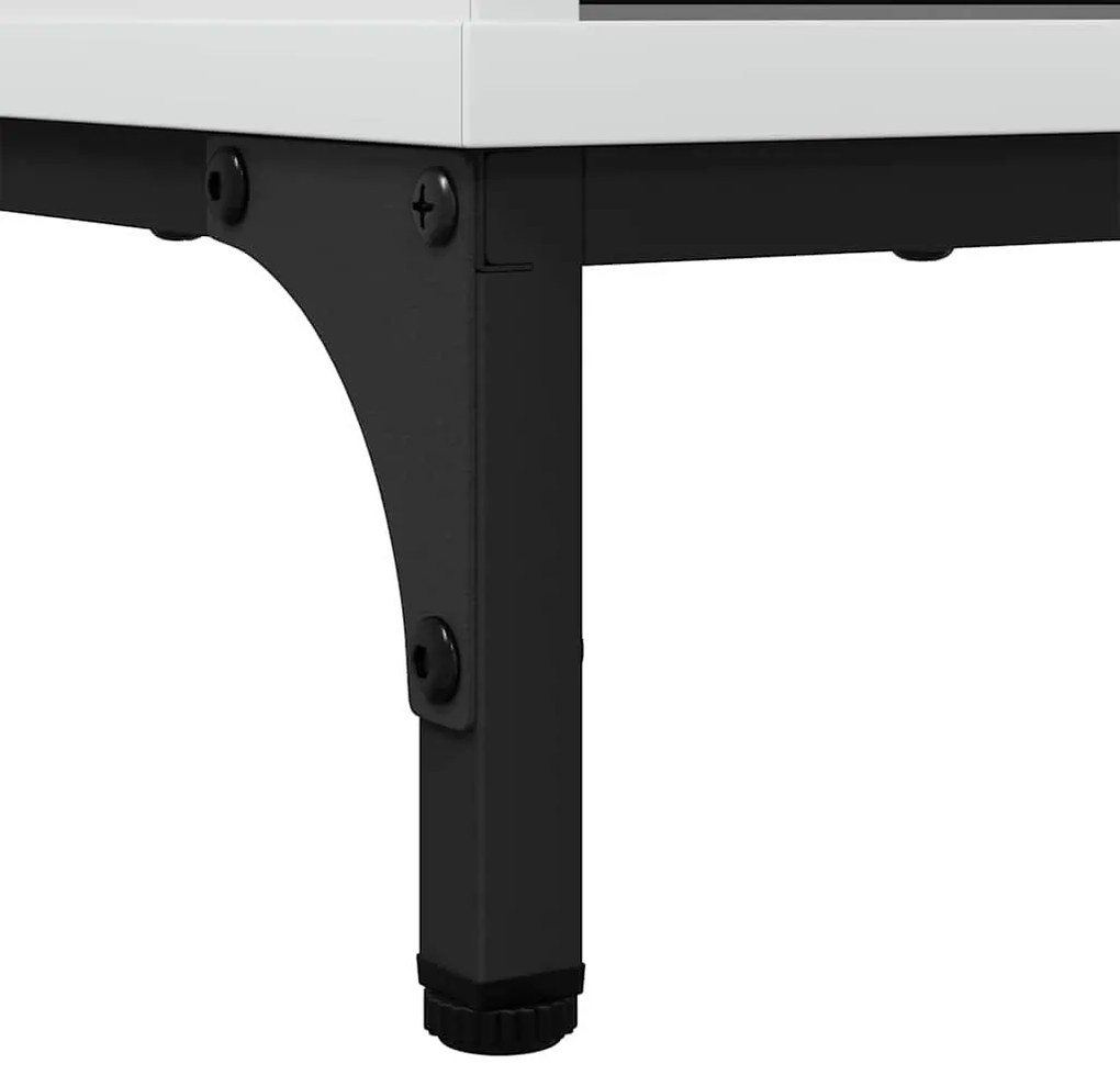 Széf Magasfényű fehér 69.5 x 33 x 82 cm Faanyag